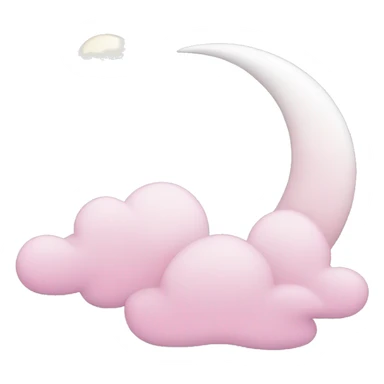White Crescent moon and pink clouds sticker