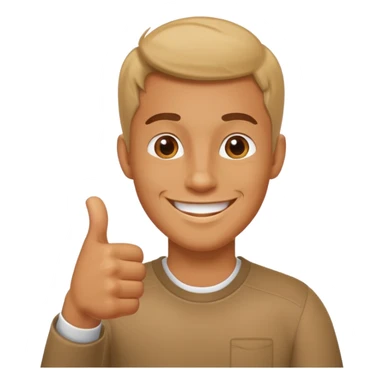 man giving a thumbs-up sticker