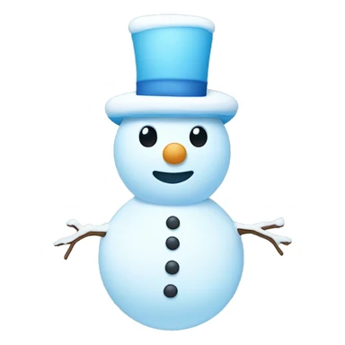 Light blue and white snow man with cheeks  sticker