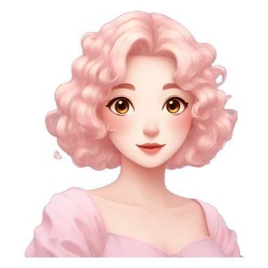 Gorgeous pastel anime style lady with blushing face and butterflies aesthetic trending style sticker