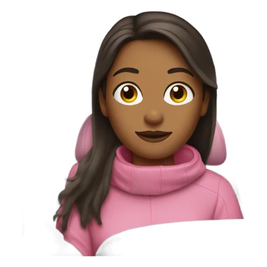 White brunette woman in pink tesla window sticker