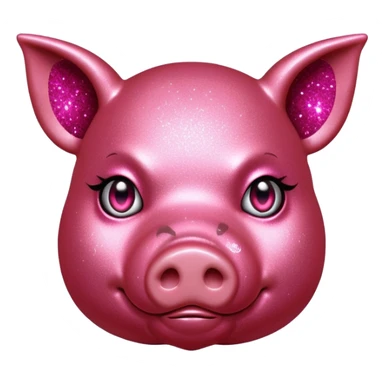 red glitter cyberpunk pig sticker