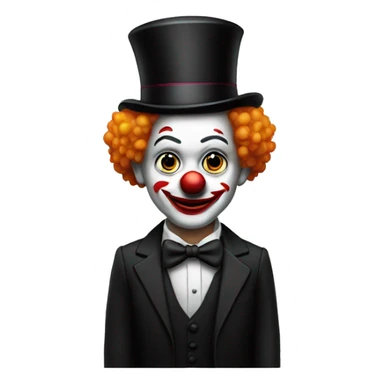 Clown in black formal attire  sticker