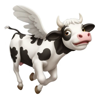 Flying cow sticker