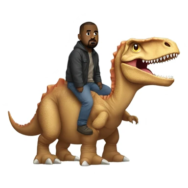 Kanye west riding a dinosaur sticker