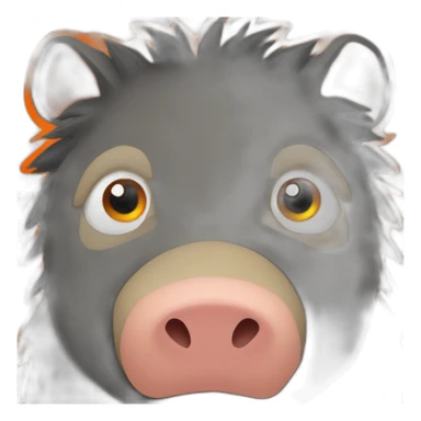 boar with two orange lines in face sticker