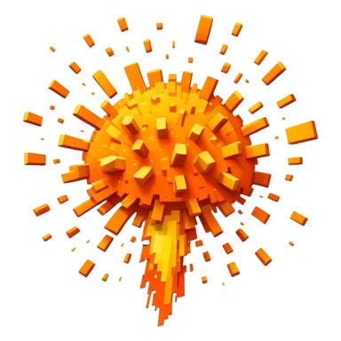 8 bit pixelated explosion sticker