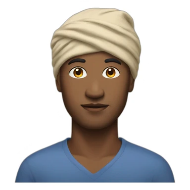 White Man in beige turban and red shirt sticker