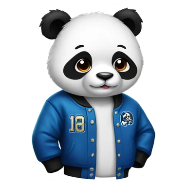 Panda with a letterman jacket sticker
