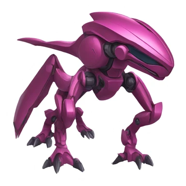 a Genesect-Raptor-Fakémon—hybrid with a futuristic visor-helmet full body sticker