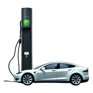 Tesla car charge with supercharge behind sticker