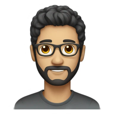 Dark haired male AI designer sticker