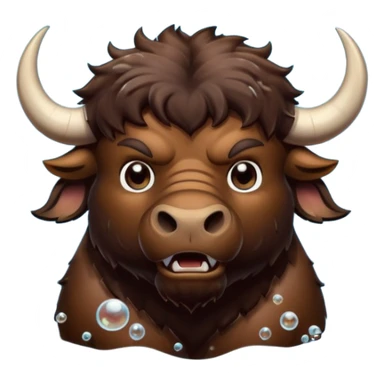 Angry buffalo in the water blowing bubbles  sticker