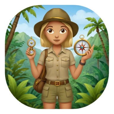 Girl + compass,Jungle Explorers. sticker