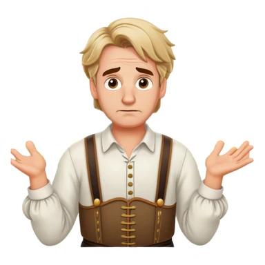 a German in typical Bavarian clothing shrugging and looking lost with Sicily in the background sticker