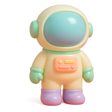 astronaut character in vinyl figure style sticker