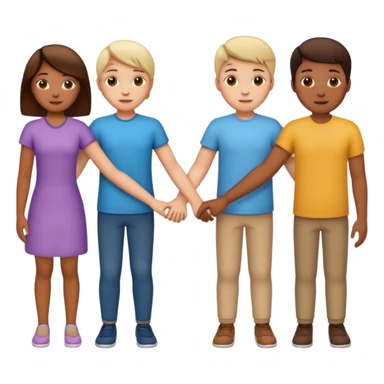 five people holding handsin circle sticker