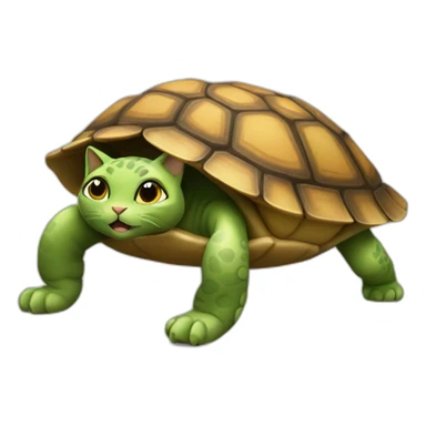 Une chat sur une tortue sticker
