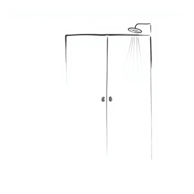 shower with a sliding glass doors only shower without a person sticker