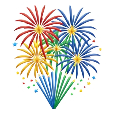 Several realistic Fireworks  sticker