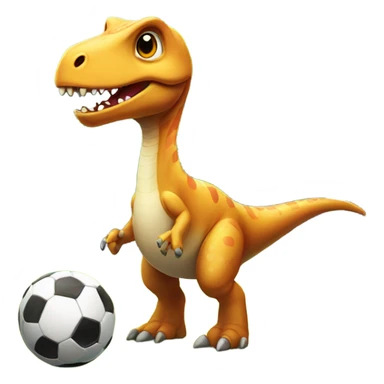 Dino plays soccer  sticker