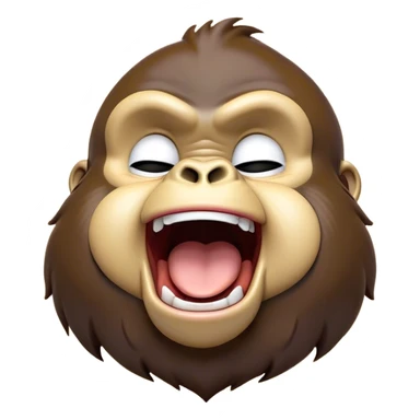 Cinematic Cute Yawning Gorilla Portrait Emoji, Head tilted slightly with a dramatic, wide-open yawn, showcasing a thick, velvety Fur with drowsy, half-closed eyes and a relaxed, open expression, Simplified yet irresistibly adorable features, highly detailed, glowing with a soft, cozy jungle glow, high shine, relaxed yet expressive, stylized with a dash of whimsical primate charm, soft glowing outline, capturing the essence of a drowsy yet affectionate guardian that appears ready to stretch out for a nap! sticker