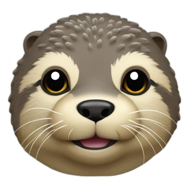 loutre qui fait dépasser sa tête d'un mur sticker