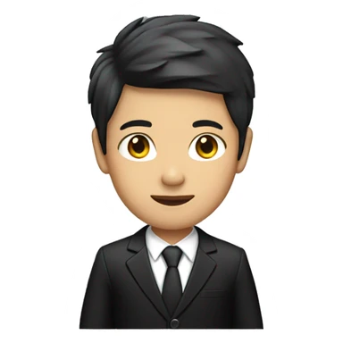 young asian ceo with black suit sticker