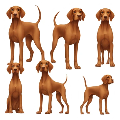 Grown Vizsla dog. Standing. Stocky. Droopy ears. Long legs. Light color paws. Very Light color face.  sticker