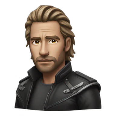 Badass harly rider hyper realistic man face sticker