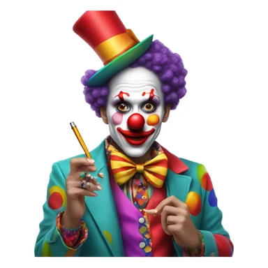 clown hitting vape pen sticker