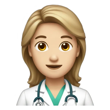 White brown hair Doctor sticker