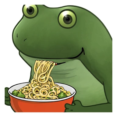 bufo eating noodles sticker