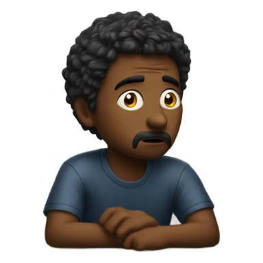 Man sitting in a bar/restaurant sitting at a high top table staring into the corner of the restaurant with a small tv looking hopeless  sticker