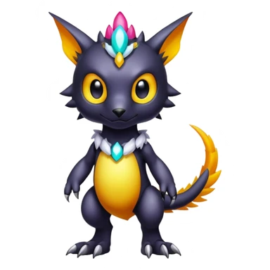 Cute cool colorful dark fantasy-Digimon-animal-hybrid full body sticker