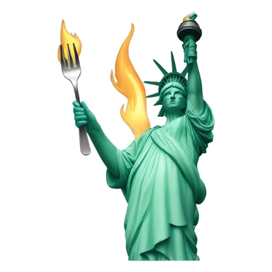 Statue of Liberty holding a fork sticker
