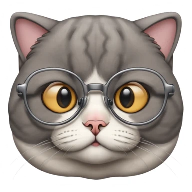 Scottish fold grey with glasses sticker