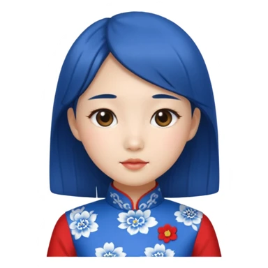 blue cheongsam girl, korean sticker