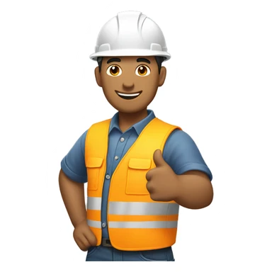 Construction worker with Asian ethnicity thumbs up   sticker