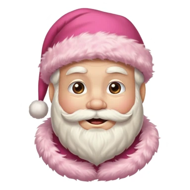 santa with pink fluffy hat without a beard sticker