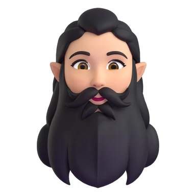 bearded female dwarf from DnD sticker