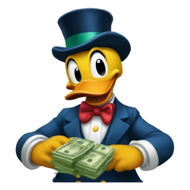 Donald Duck with money sticker