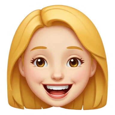 a girl's face laughing simple emoji style sticker
