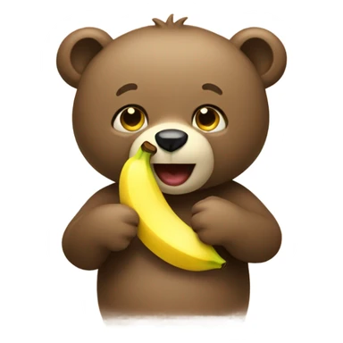 Bear eating a banana sticker