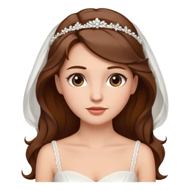 Blonde skin bride with brown hair with a chin on her face sticker
