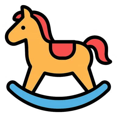 colored rocking horse icon sticker