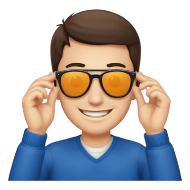 A guys taking of his sun glasses sticker