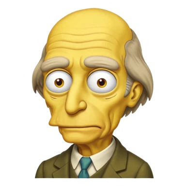 Mr. Burns, simpson, yellow skin tone. sticker