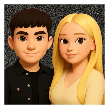 Slightly increase the volume of the upper body of the girl and shift her slightly to the right, preserving the style of the original image. sticker