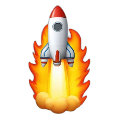 rocketship on fire sticker